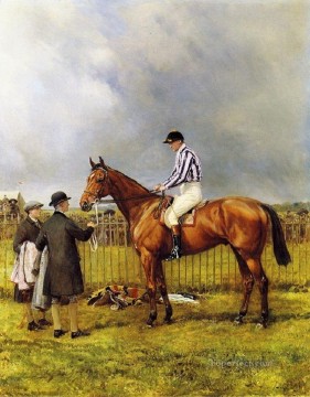 horse cats Painting - racing horse Heywood Hardy horse riding
